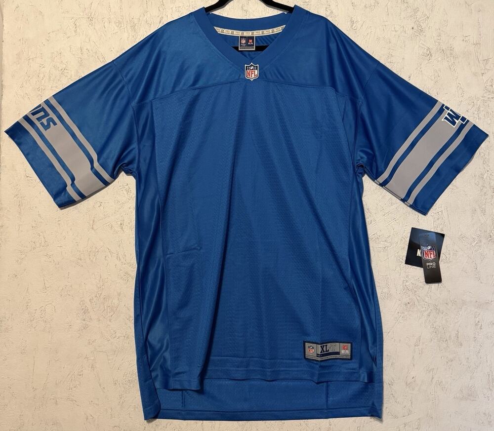 Detroit Lions Blank Jersey Mens XL-T Vintage Pro Line Blue Men NWT NEW